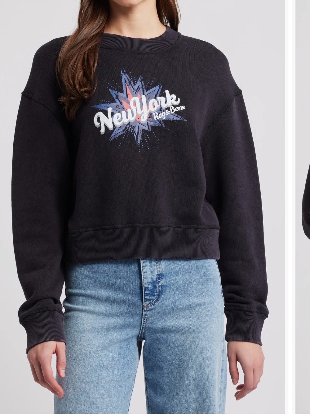 Rag & Bone sweatshirt vintage finish starburst NYC graphic NWT